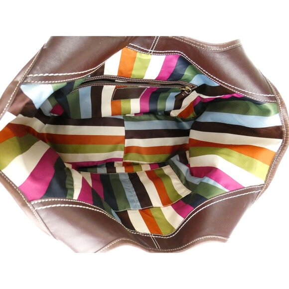 Coach Cream Chalk Brown Canvas Shoulder Bag Tote 10779 - Picture 7 of 16